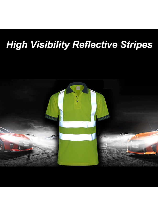 Breathable Short Sleeve Reflective Safety Work Safety T-Shirt Green S  - Image 2