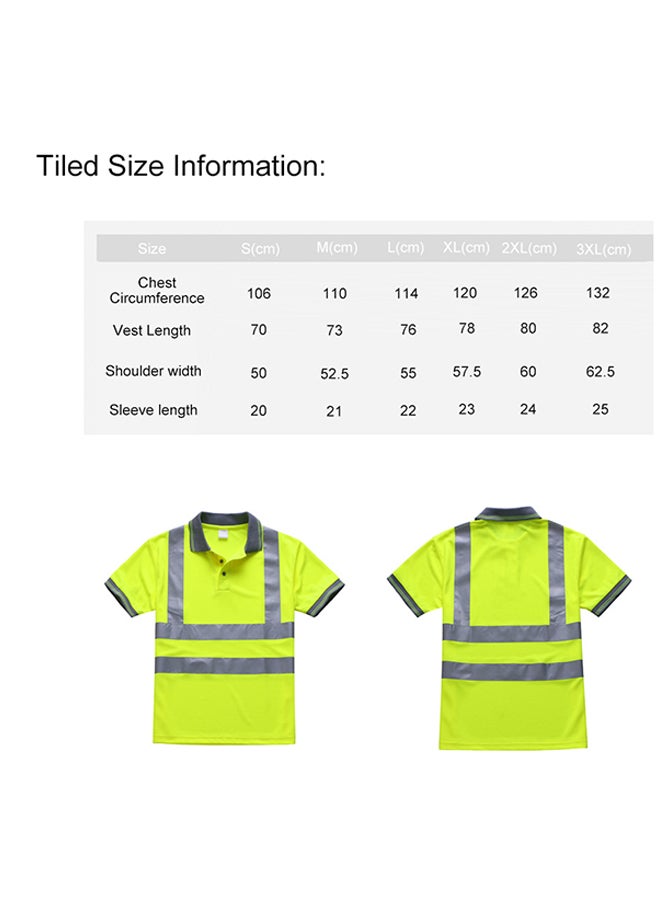 Breathable Short Sleeve Reflective Safety Work Safety T-Shirt Green S  - Image 3
