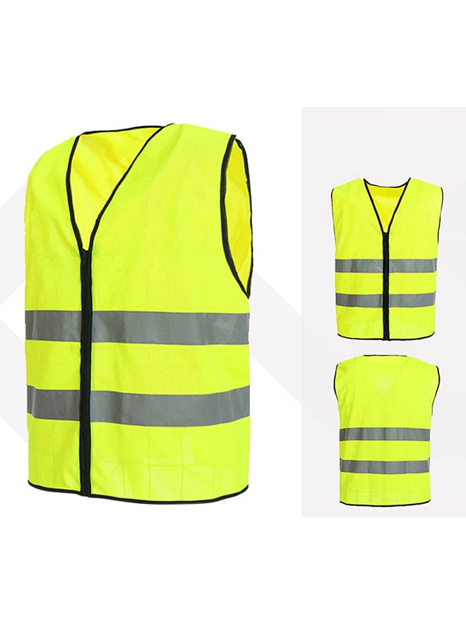 Protective Breathable Reflective Safety Vest With Strips Fluorescent Yellow L - Image 1