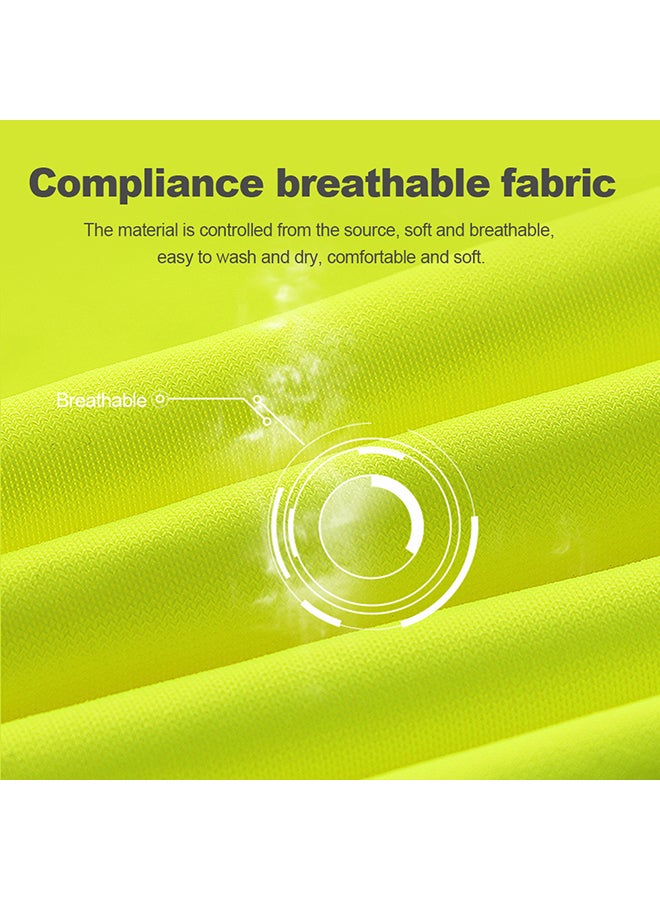 Protective Breathable Reflective Safety Vest With Strips Fluorescent Yellow L - Image 3