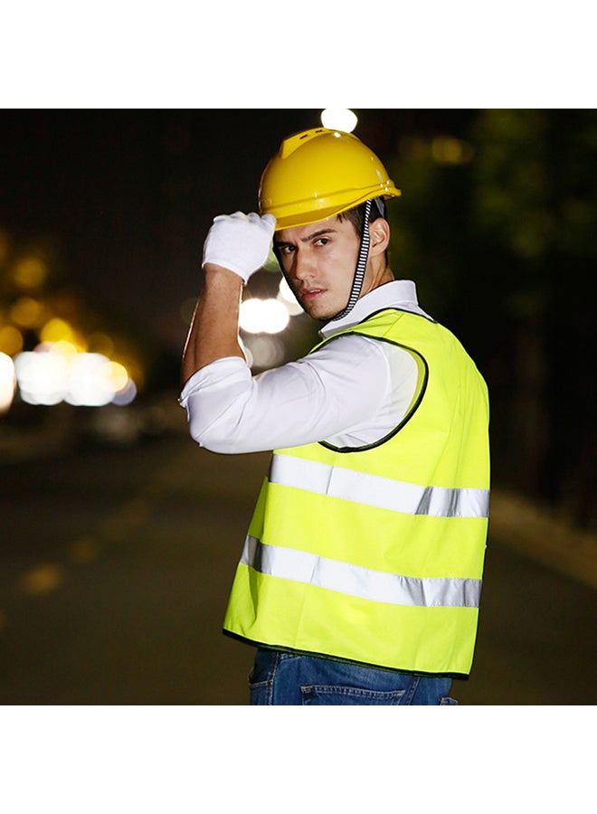 Protective Breathable Reflective Safety Vest With Strips Fluorescent Yellow L - Image 5