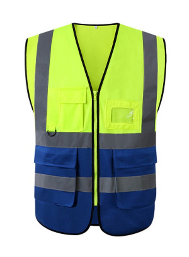 Protective High Visibility Reflective Safety Vest With Pockets Fluorescent Yellow/Blue L - Image 1