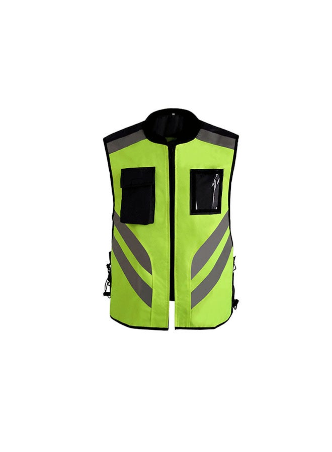 Protective High Visibility Reflective Safety Warning Vest Fluorescent Green L - Image 1