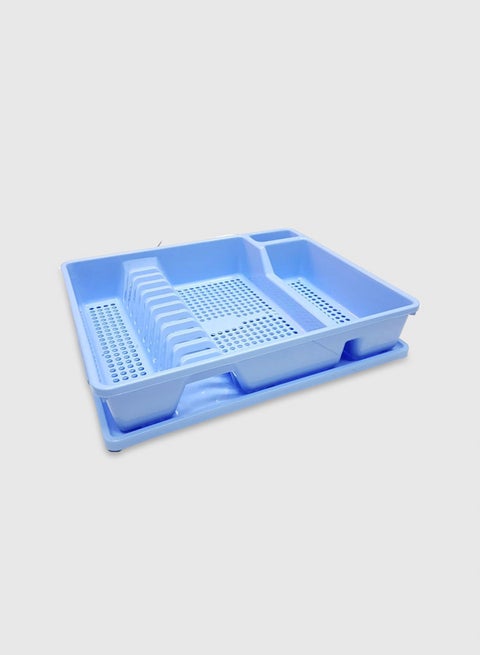 Kitchen Dish Rack Drainer With Tray Blue