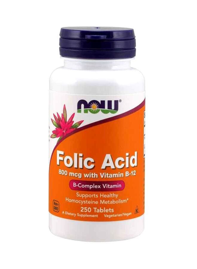 Now Foods Folic Acid 800 Mcg With Vitamin B-12 250 Tablets KSA | Riyadh ...