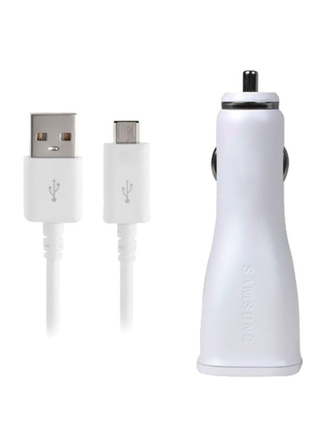 Samsung USB Car Charger And Cable White  - Image 1