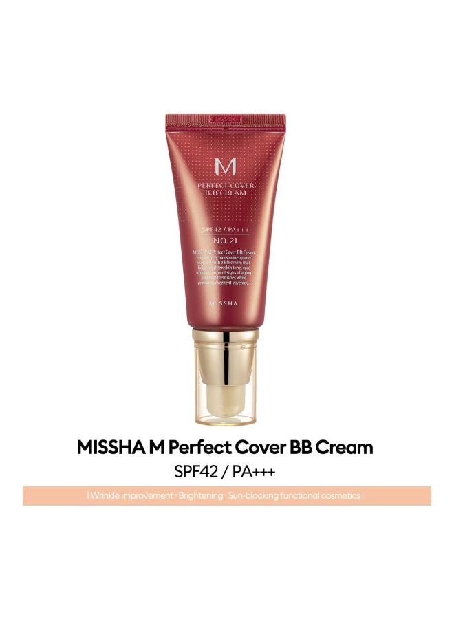 Missha M Perfect Cover BB Cream With SPF 42 PA+++ 21 - Image 2