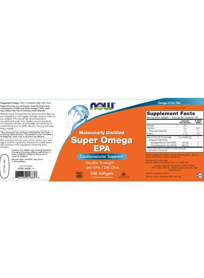 Now Foods Super Omega EPA - 240 Softgels - Image 2