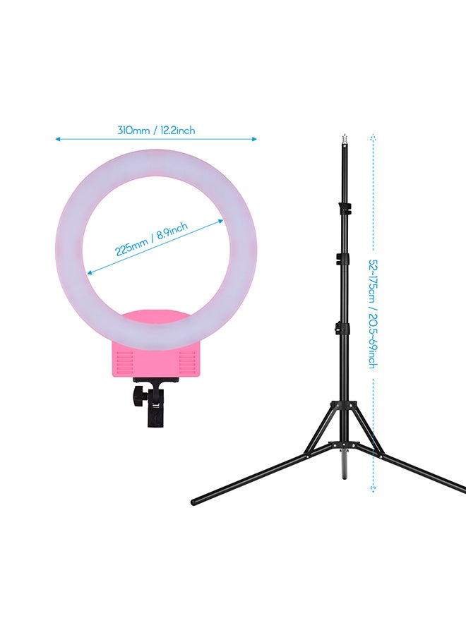 طقم حلقة إضاءة LED احترافية للتصوير الفوتوغرافي وردي/أسود - Image 2