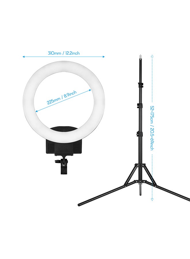 طقم حلقة إضاءة LED احترافية للتصوير الفوتوغرافي أسود - Image 4