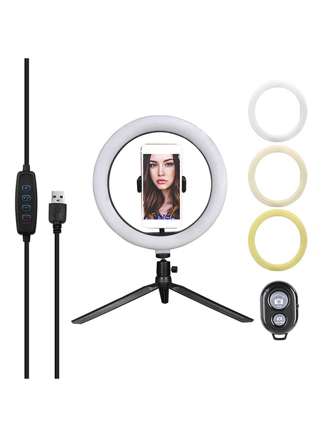 Dimmable LED Selfie Round Light Black/White - Image 2