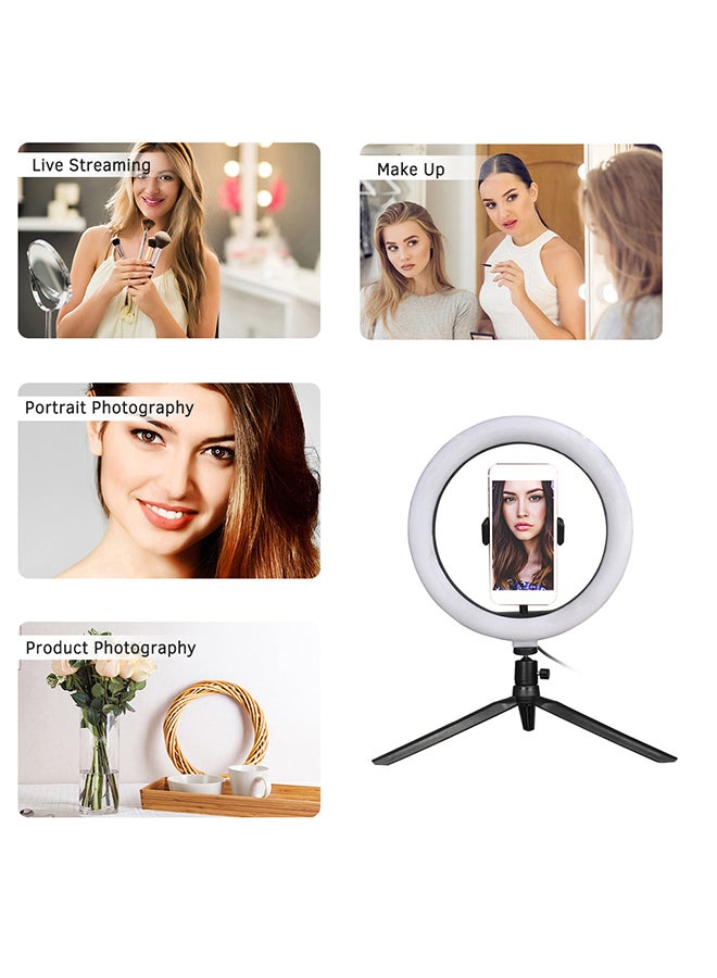 Dimmable LED Selfie Round Light Black/White - Image 5