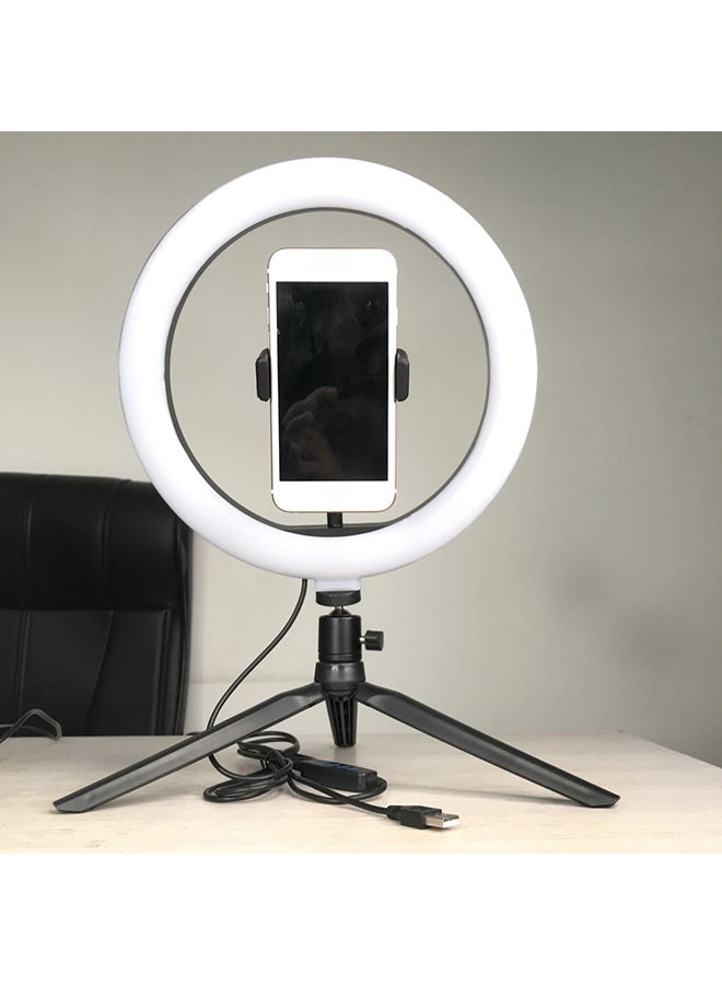 Dimmable LED Selfie Round Light Black/White - Image 3