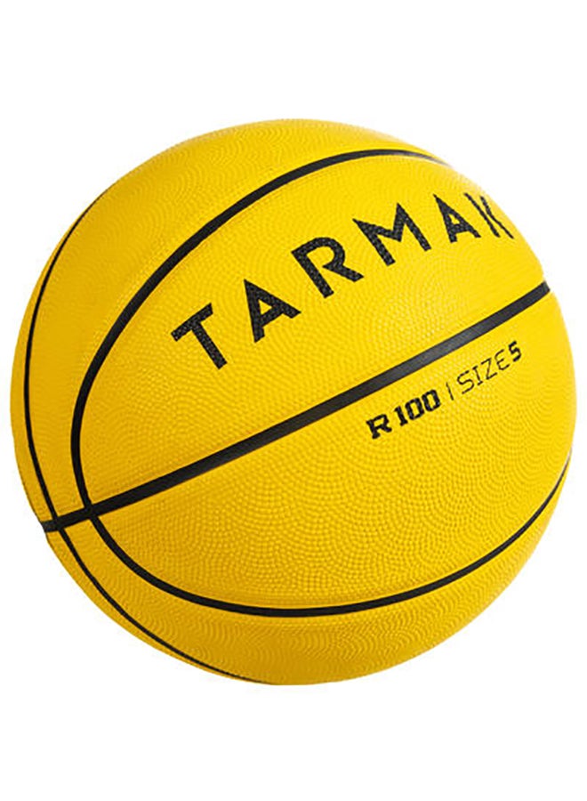 Beginners (Up to 10 Years Old) Basketball R100 - Yellow, 5cm