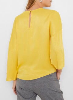 VERO MODA Tie-Up Front Satin Blouse Yellow  - Image 2