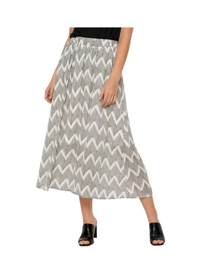 فيرو مودا تنورة مطبعة أبيض/رمادي - Image 1