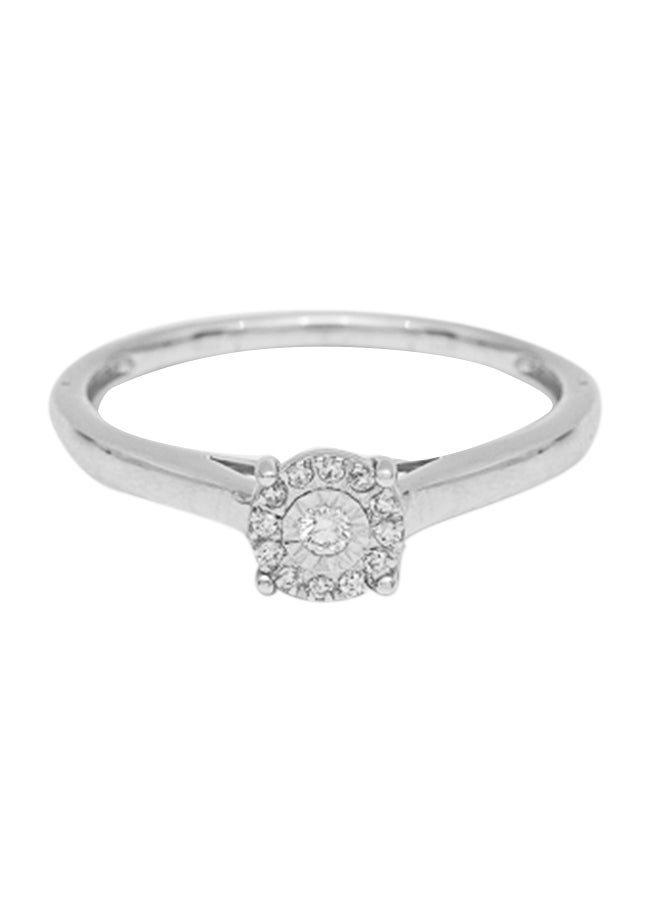 Jawhara - 18K White Gold 0.07Ct Diamond Studded Ring - Image 1