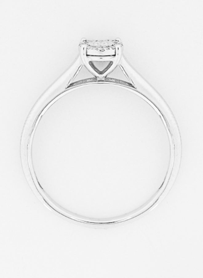 Jawhara - 18K White Gold 0.07Ct Diamond Studded Ring - Image 1