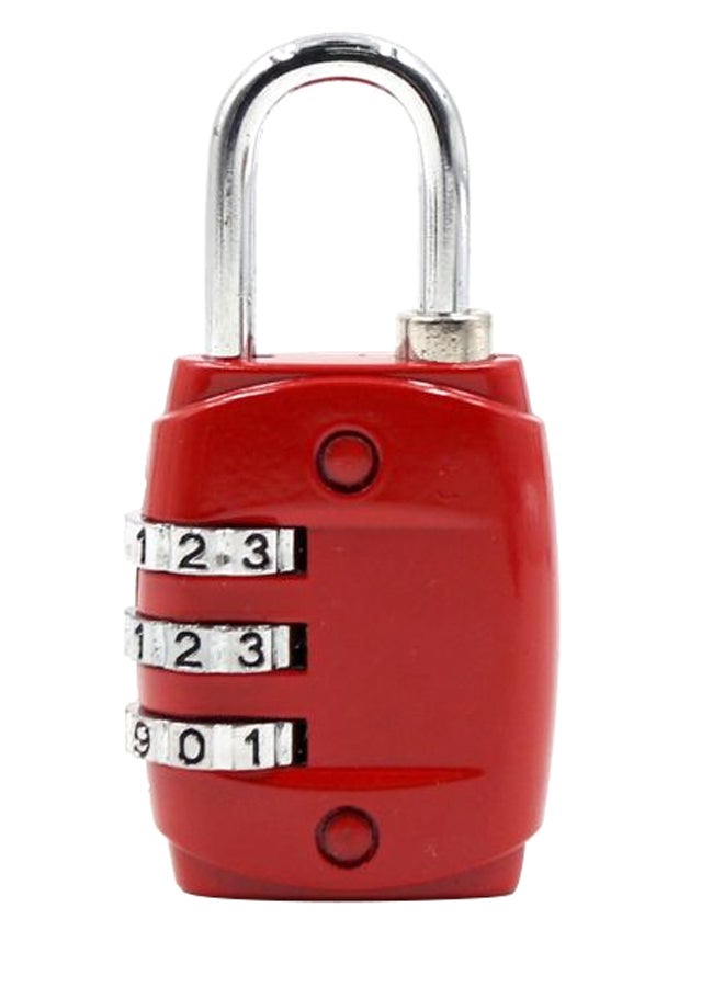 Digit Combination Password Travel Luggage Lock Red/Silver  - Image 1