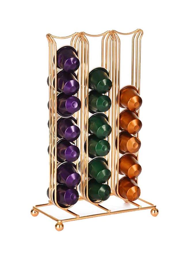 Coffee Capsules Storage Holder Gold 6.5x3.7x10.4inch - Image 2