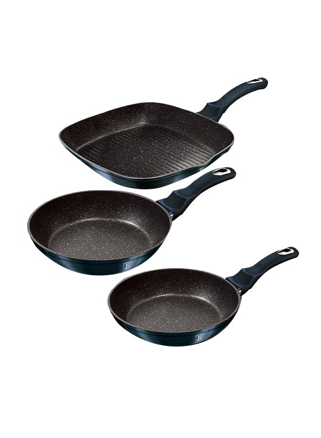BerlingerHaus 3-Piece Metallic Line Aquamarine Edition Cookware Set Aquamarine  - Image 1