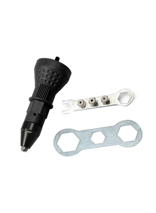 3-Piece Core Riveting Electric Drill Screwdriver Tool Set Black/Silver 20 x 6.2centimeter  - Image 1
