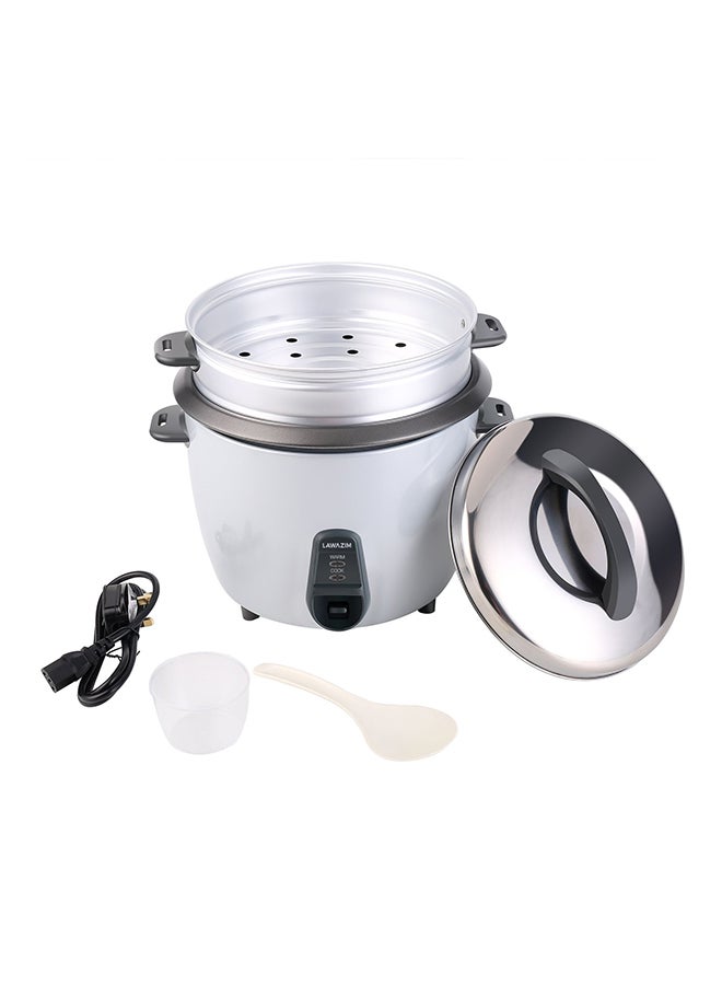 LAWAZIM Warm And Cook Function Automatic Steamer Rice Cooker 2.2 L 1071.0 W 05-2300-03 White/Grey/Silver  - Image 2