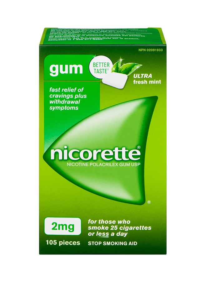 nicorette Ultra Fresh Mint Gum 105 Pieces 2mg 