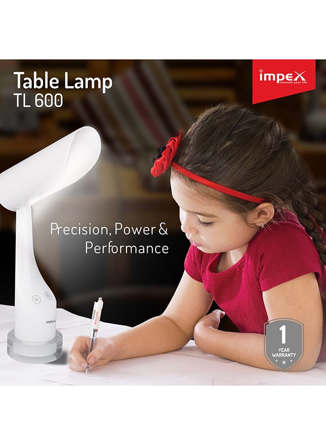 Impex Rechargeable LED Table Lamp White 28cm - Image 2