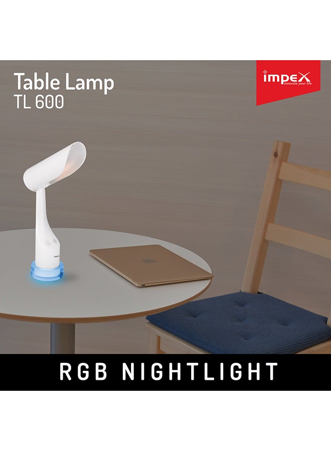 Impex Rechargeable LED Table Lamp White 28cm - Image 4