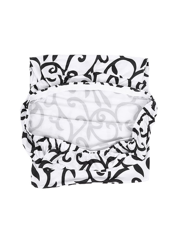 Printed Washable Ceremony Chair Seat Cover White/Black 46 x 60cm - Image 4