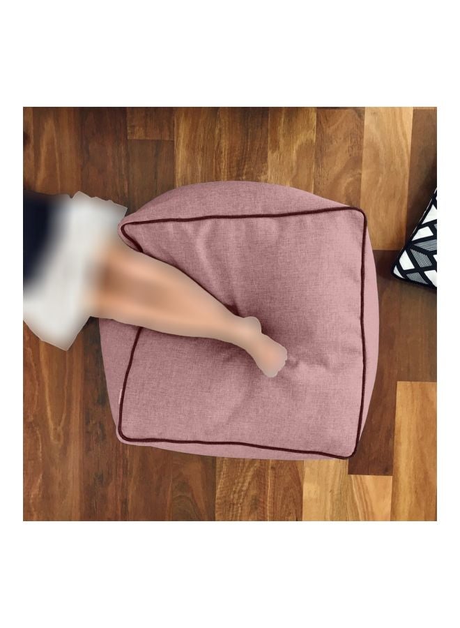 REGAL IN HOUSE - Square Decorative Floor Cushion Linen Dark Pink 65x65cm - Image 1