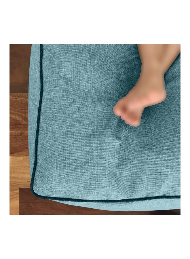 REGAL IN HOUSE - Square Decorative Floor Cushion Linen Turquoise 65x65cm - Image 1