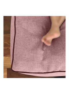 REGAL IN HOUSE Square Decorative Floor Cushion Linen Dark Pink 65x65cm  - Image 5