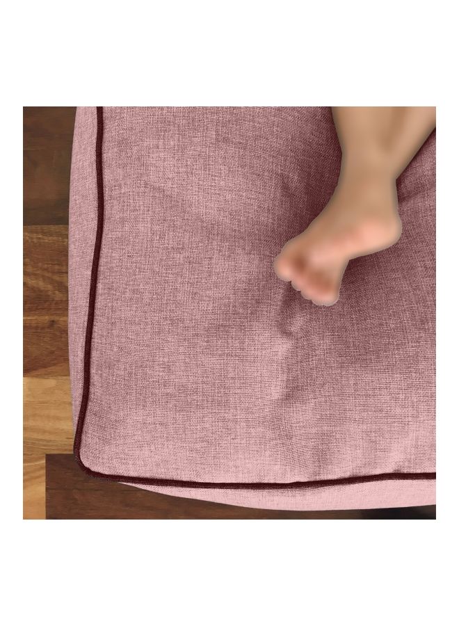 REGAL IN HOUSE - Square Decorative Floor Cushion Linen Dark Pink 65x65cm - Image 1
