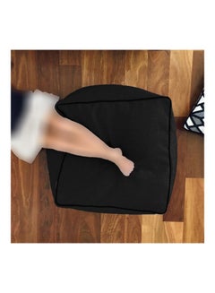 REGAL IN HOUSE Square Decorative Floor Cushion Linen Black 65x65cm  - Image 4