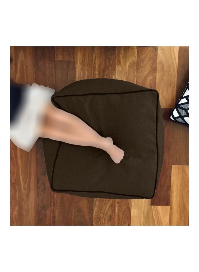 REGAL IN HOUSE - Square Decorative Floor Cushion Linen Dark Brown 65x65cm - Image 1