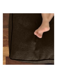 REGAL IN HOUSE Square Decorative Floor Cushion Linen Dark Brown 65x65cm  - Image 5