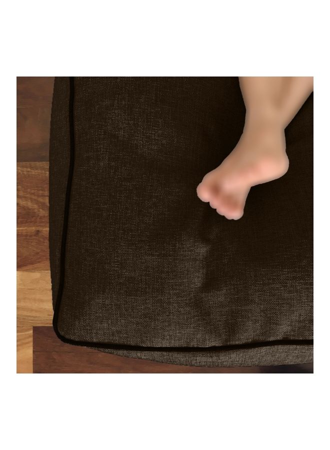REGAL IN HOUSE - Square Decorative Floor Cushion Linen Dark Brown 65x65cm - Image 1