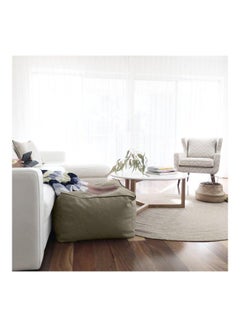 REGAL IN HOUSE Decorative Floor Cushion Linen Dark Beige 65x65x40centimeter  - Image 3