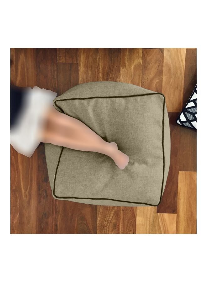 REGAL IN HOUSE - Decorative Floor Cushion Linen Dark Beige 65x65x40centimeter - Image 1