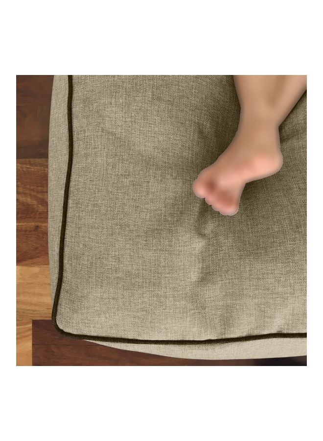 REGAL IN HOUSE - Decorative Floor Cushion Linen Dark Beige 65x65x40centimeter - Image 1