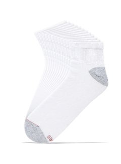 Hanes 6-Pair Big And Tall Ankle Socks White  - Image 1