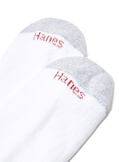 Hanes 6-Pair Big And Tall Ankle Socks White  - Image 2