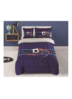 Hours 4-Piece Football Printed Comforter Set Fabric Purple/White/Red Single 