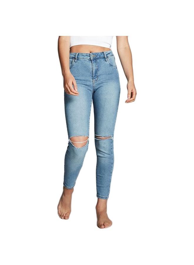 Cotton On Mid Rise Cropped Skinny Jeans Venice Blue  - Image 1