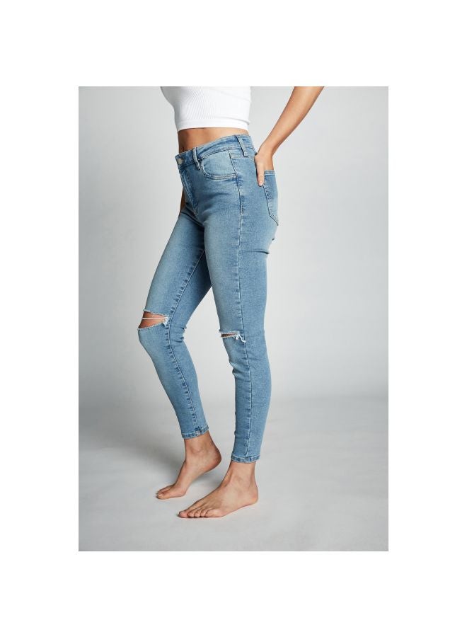 Cotton On Mid Rise Cropped Skinny Jeans Venice Blue  - Image 3