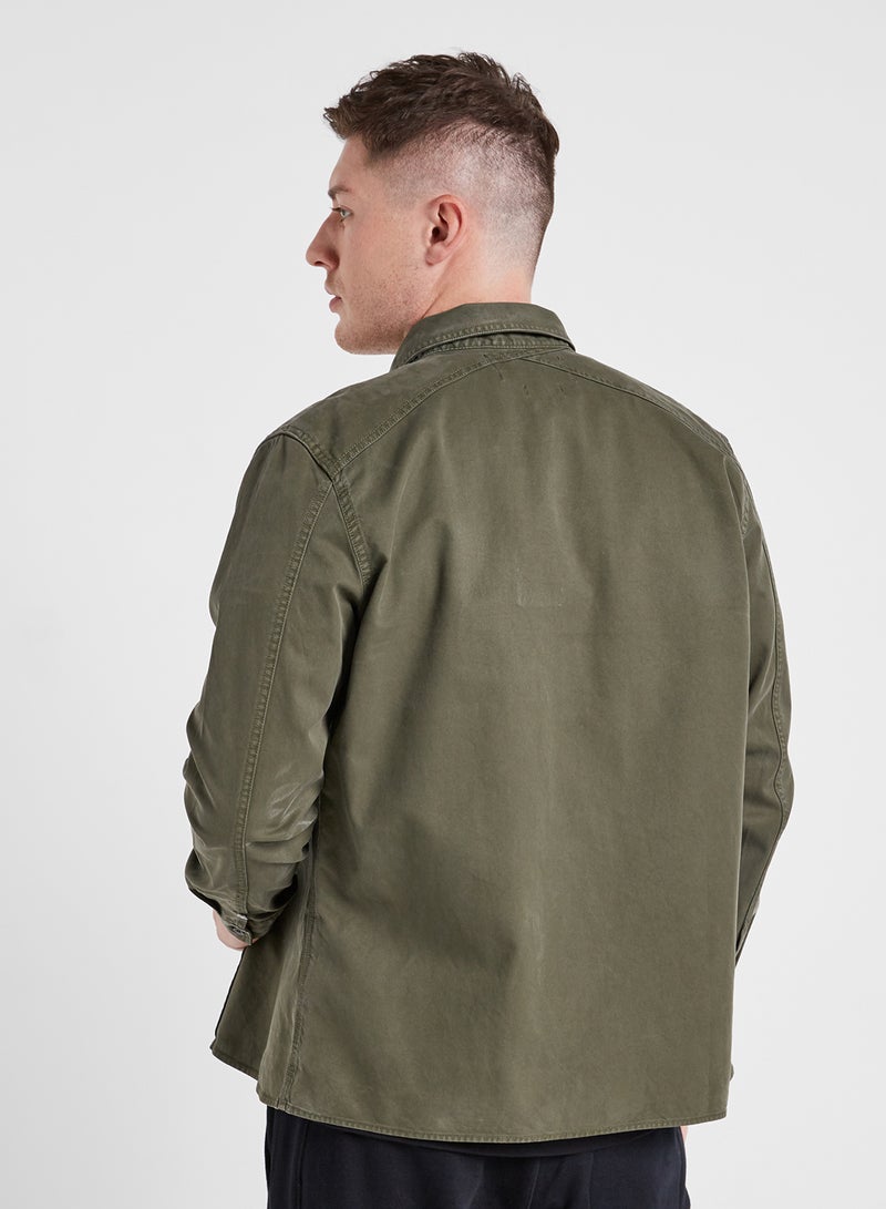 Calvin Klein Jeans - Twill Utility Long Sleeve Overshirt Olive - Image 1