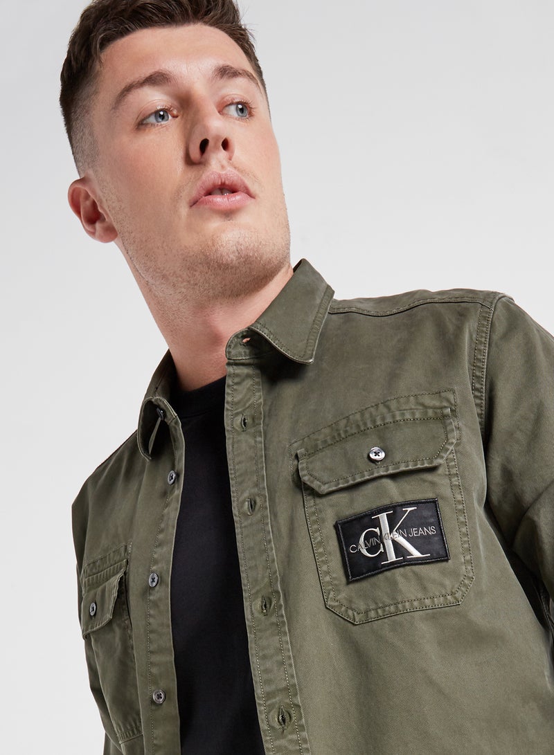 Calvin Klein Jeans - Twill Utility Long Sleeve Overshirt Olive - Image 1