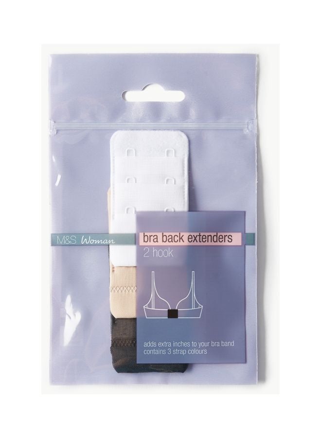 Marks & Spencer 3-Piece 2 Hook Bra Extenders White/Beige/Black - Image 3